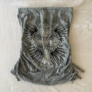 Y2k rhinestone cross tube top